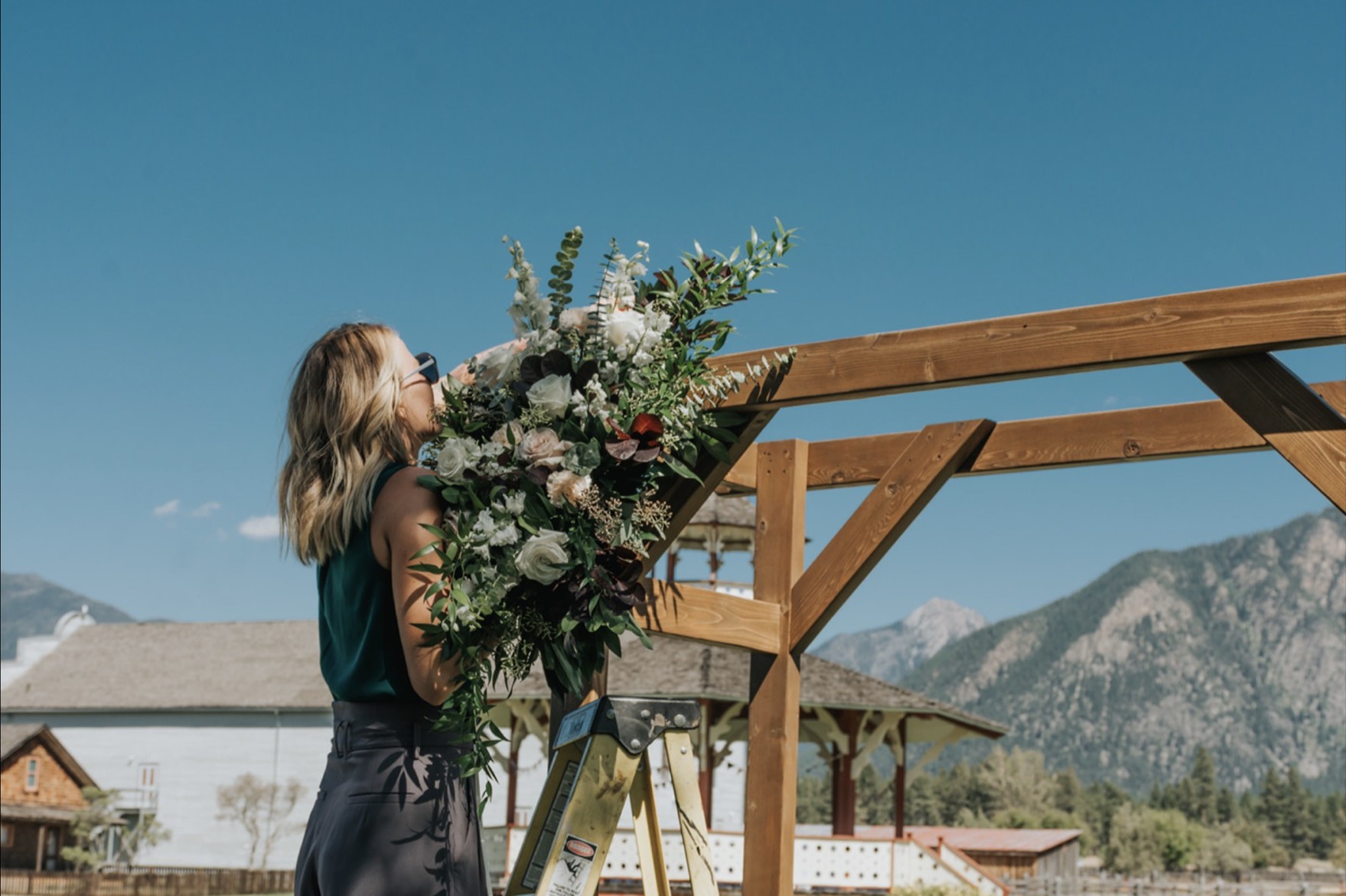 Installing ceremony flowers