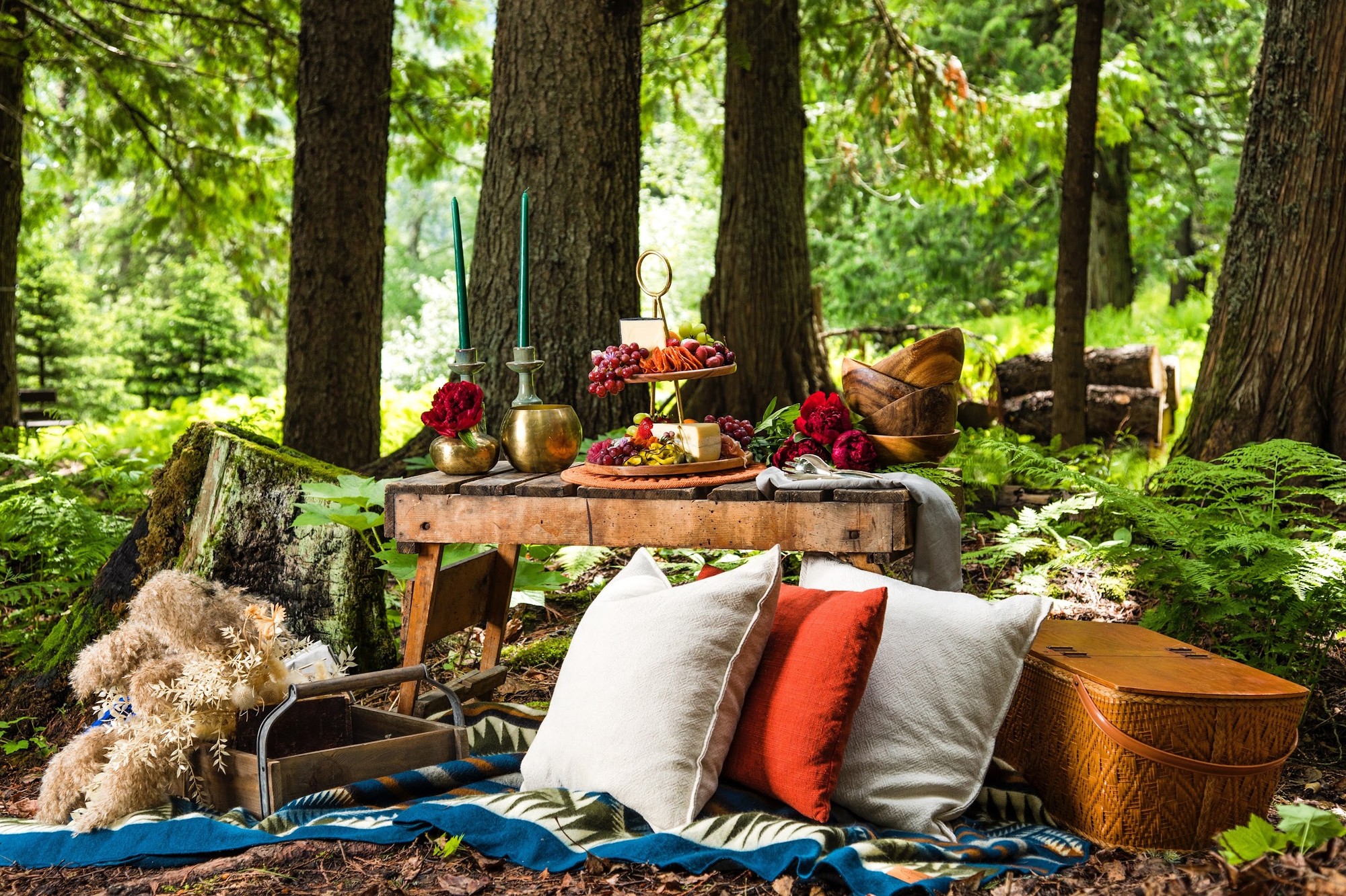 Forest picnic table